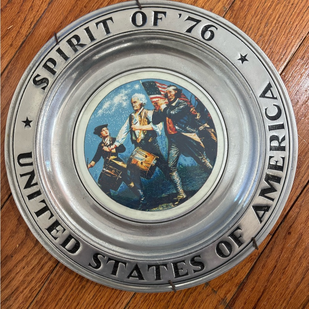 VTG 1976 Pewter Plate The Great American Revolution 1776 The Spirit of '76 usa